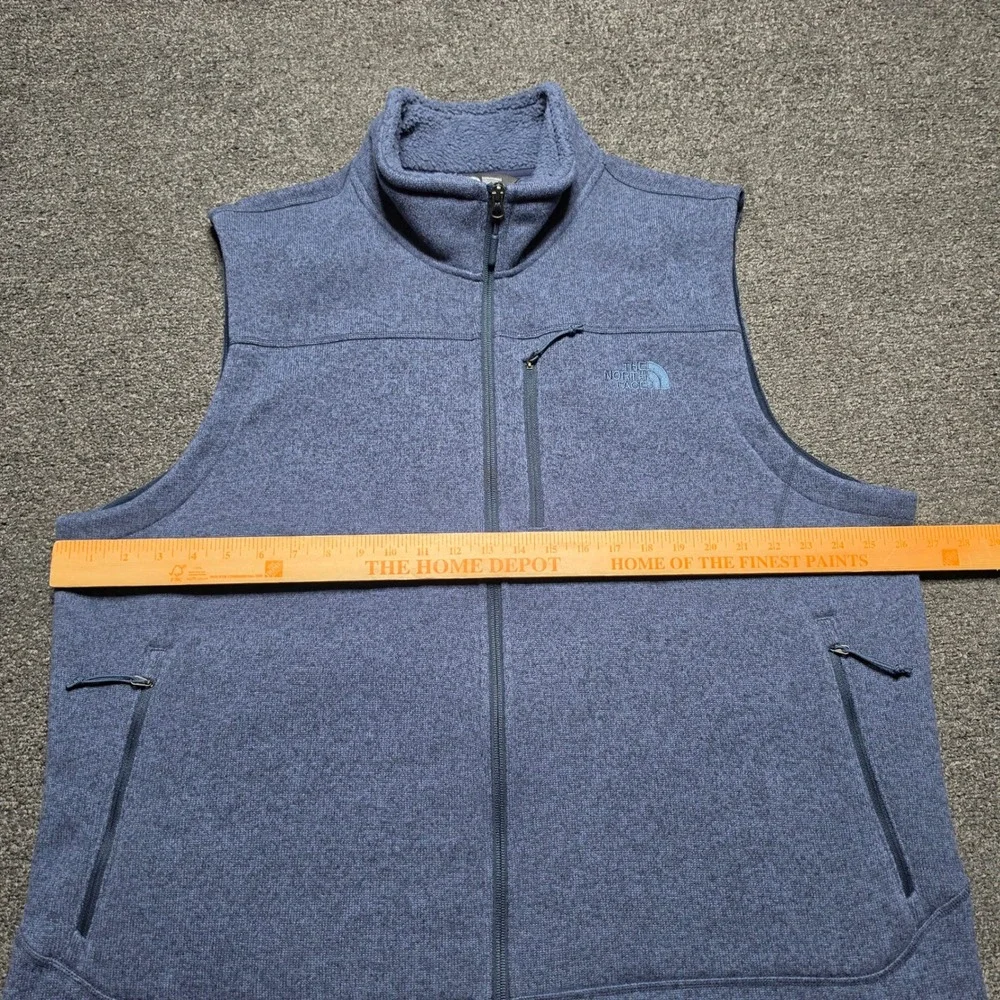 The North Face Gordon Lyons Vest Blue Mens XXL Fleece Sweater Knit Outdoors Hike